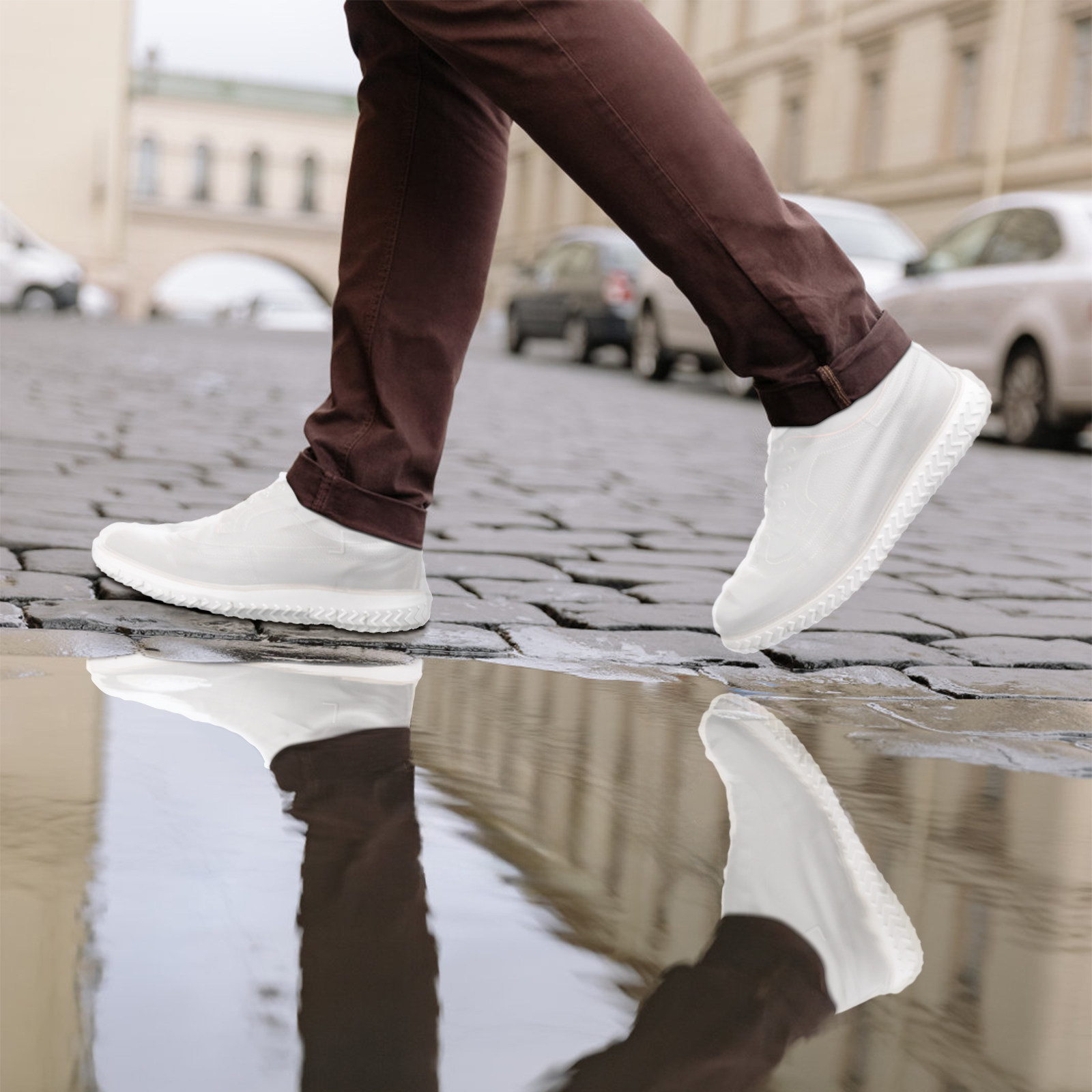 2 Pairs White L Size Waterproo - Sneaker Protector 评论和价格