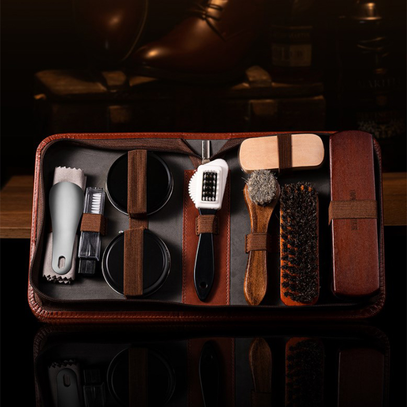HorseHair Shoe Brush Set Leath - Leather Shoe Polish 评论和价格